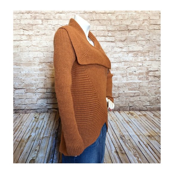 Elisabetta Collection Asymmetric Cardigan Sweater Wms Sz M Italy Wool Blend - Picture 4 of 11